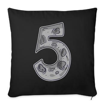 Number 5 Space - Sofa pillowcase 17,3'' x 17,3'' (45 x 45 cm) - black - Front
