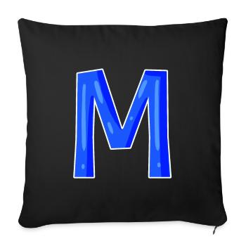 Lettre M - Lettre initiale M - Housse de coussin décorative 45 x 45 cm - noir - Devant