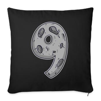 Nine - 9 Moon Motif - Sofa pillowcase 17,3'' x 17,3'' (45 x 45 cm) - black - Front