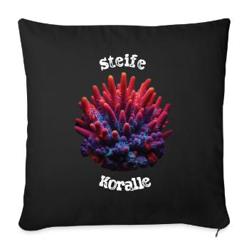 Koralle - Sofakissenbezug 45 x 45 cm - Schwarz - Vorne