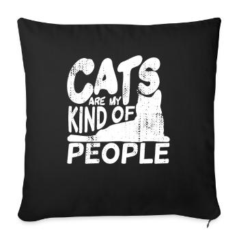 Les chats, c’est mon genre de personnes - Housse de coussin décorative 45 x 45 cm - noir - Devant