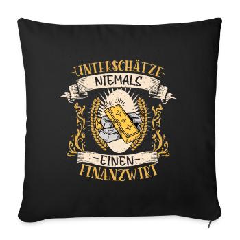 Finanzwirt Geschenk Geld Lustig Beruf Finanzamt - Sofakissenbezug 45 x 45 cm - Schwarz - Vorne