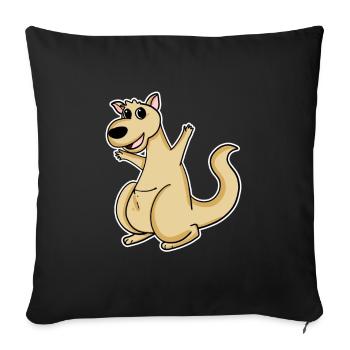 Motif animal kangourou - Housse de coussin décorative 45 x 45 cm - noir - Devant