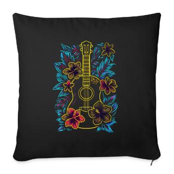 Hawaii Music Retro Look - Sofa pillowcase 17,3'' x 17,3'' (45 x 45 cm) - black - Front