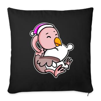 Ostrich Tired Sleeping Sleeping Girl - Sofa pillowcase 17,3'' x 17,3'' (45 x 45 cm) - black - Front