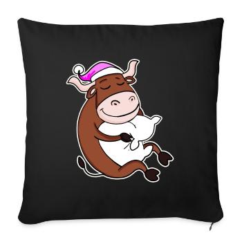 Ox Tired Sleeping Sleeping Girl - Sofa pillowcase 17,3'' x 17,3'' (45 x 45 cm) - black - Front