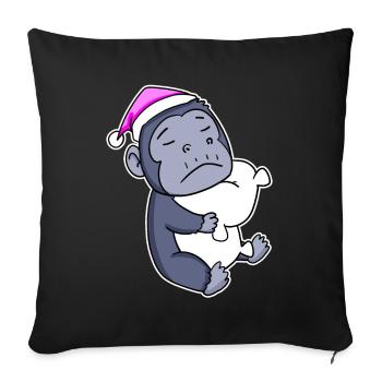 Gorilla Tired Sleeping Sleeping Girl - Sofa pillowcase 17,3'' x 17,3'' (45 x 45 cm) - black - Front