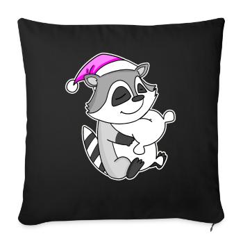 Raccoon Tired Sleeping Sleeping Girl - Sofa pillowcase 17,3'' x 17,3'' (45 x 45 cm) - black - Front