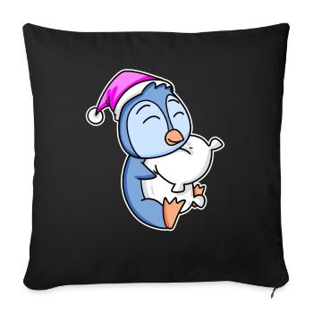 Penguin Tired Sleeping Sleeping Girl - Sofa pillowcase 17,3'' x 17,3'' (45 x 45 cm) - black - Front