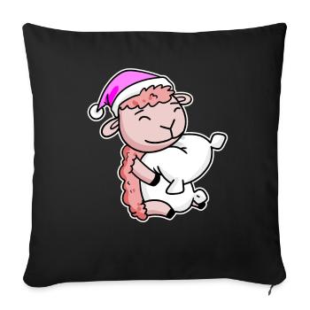 Sheep Tired Sleeping Sleeping Girl - Sofa pillowcase 17,3'' x 17,3'' (45 x 45 cm) - black - Front