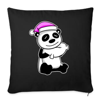 Panda Tired Sleeping Sleeping Girl - Sofa pillowcase 17,3'' x 17,3'' (45 x 45 cm) - black - Front