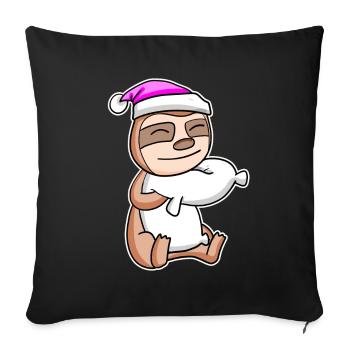 Sloth Tired Sleeping Sleeping Girl - Sofa pillowcase 17,3'' x 17,3'' (45 x 45 cm) - black - Front