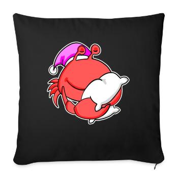 Crab Tired Sleeping Out Sleeping Girl - Sofa pillowcase 17,3'' x 17,3'' (45 x 45 cm) - black - Front