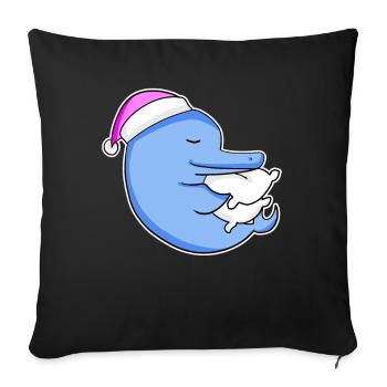 Dolphin Tired Sleeping Sleeping Girl - Sofa pillowcase 17,3'' x 17,3'' (45 x 45 cm) - black - Front