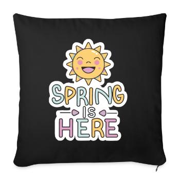 Spring Spring is here sun flowers - Sofa pillowcase 17,3'' x 17,3'' (45 x 45 cm) - black - Front