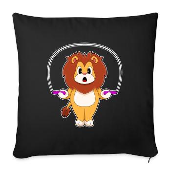 Fitness à la corde à sauter à la corde Lion - Housse de coussin décorative 45 x 45 cm - noir - Devant