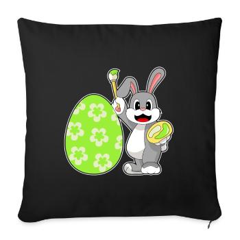 Coloriage de Pâques de Bunny - Housse de coussin décorative 45 x 45 cm - noir - Devant