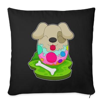 Dog Easter Easter Egg - Sofa pillowcase 17,3'' x 17,3'' (45 x 45 cm) - black - Front