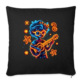 90s Ukulelist - Sofa pillowcase 17,3'' x 17,3'' (45 x 45 cm) - black - Front