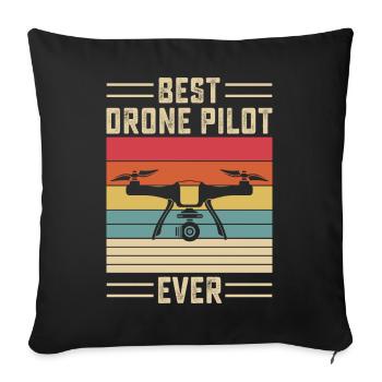 Pilote de drone - Housse de coussin décorative 45 x 45 cm - noir - Devant