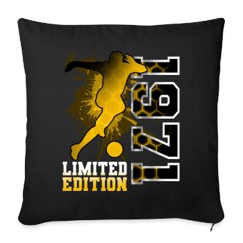 1971 Year of birth Birthday Football - Sofa pillowcase 17,3'' x 17,3'' (45 x 45 cm) - black - Front
