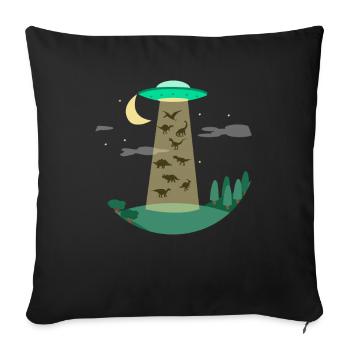 Flying Saucer Dinosaur - Sofa pillowcase 17,3'' x 17,3'' (45 x 45 cm) - black - Front
