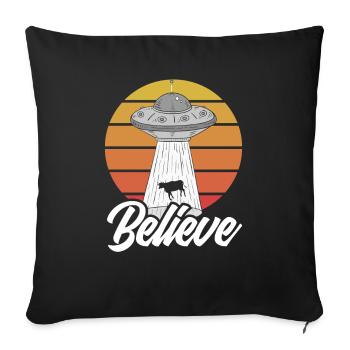 Retro Alien Faith - Sofa pillowcase 17,3'' x 17,3'' (45 x 45 cm) - black - Front