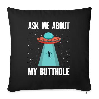 Drôle d’enlèvement extraterrestre foi extraterrestre - Housse de coussin décorative 45 x 45 cm - noir - Devant