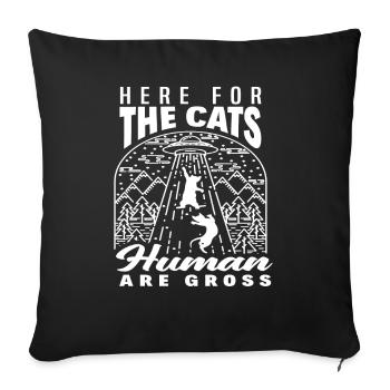 Aliens, Cats, People, Alien, Abduction - Sofa pillowcase 17,3'' x 17,3'' (45 x 45 cm) - black - Front