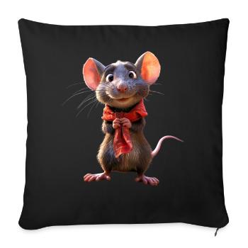 Rat, Cute Mouse, Rodents, Dwarf Mouse, Small Rats - Sofa pillowcase 17,3'' x 17,3'' (45 x 45 cm) - black - Front