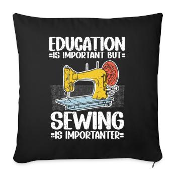 Sewing Seamstress Sewing Machine - Sofa pillowcase 17,3'' x 17,3'' (45 x 45 cm) - black - Front