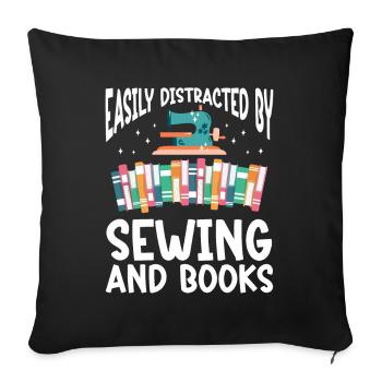 Sewing Seamstress Sewing Machine - Sofa pillowcase 17,3'' x 17,3'' (45 x 45 cm) - black - Front