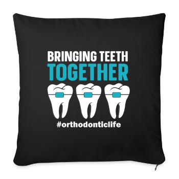 Orthodontiste Orthodontie Dentaire - Housse de coussin décorative 45 x 45 cm - noir - Devant