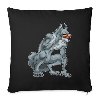 Werwolf Halloween Sonnenbrille - Sofakissenbezug 45 x 45 cm - Schwarz - Vorne