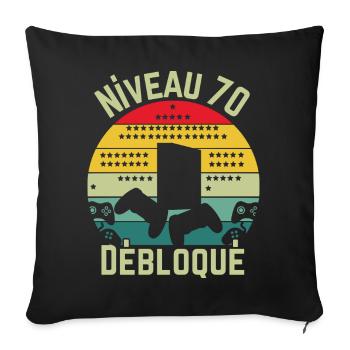 Level 70 Unlocked - Sofa pillowcase 17,3'' x 17,3'' (45 x 45 cm) - black - Front