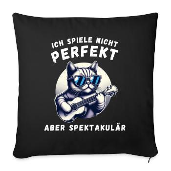 I don't play perfectly – spectacularly - Sofa pillowcase 17,3'' x 17,3'' (45 x 45 cm) - black - Front