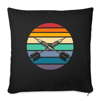Fléchettes rétro Dartpfeil - Housse de coussin décorative 45 x 45 cm - noir - Devant