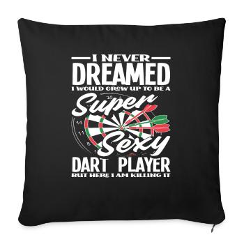 Fier joueur de fléchettes - Housse de coussin décorative 45 x 45 cm - noir - Devant