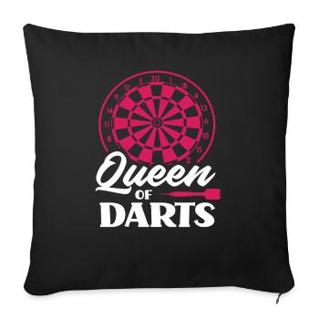Reine des fléchettes - Housse de coussin décorative 45 x 45 cm - noir - Devant