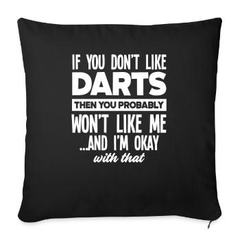 Dart Loisirs Sports Jeu de fléchettes Athlète - Housse de coussin décorative 45 x 45 cm - noir - Devant