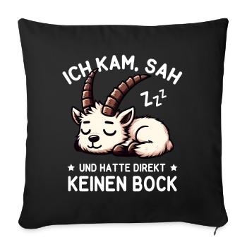 Süßer schlafender Steinbock hat null Bock - Sofakissenbezug 45 x 45 cm - Schwarz - Vorne