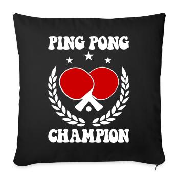 Ping Pong Champion Design Tennis de table et - Housse de coussin décorative 45 x 45 cm - noir - Devant