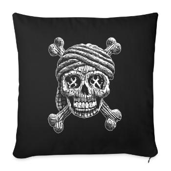 Tattoo of Darkness: Skull T-Shirt - Sofa pillowcase 17,3'' x 17,3'' (45 x 45 cm) - black - Front
