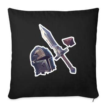 RPG Items Sword Helmet RPG Shirt - Sofa pillowcase 17,3'' x 17,3'' (45 x 45 cm) - black - Front