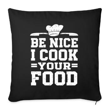 Chef Cuisinier Cuisinier - Housse de coussin décorative 45 x 45 cm - noir - Devant