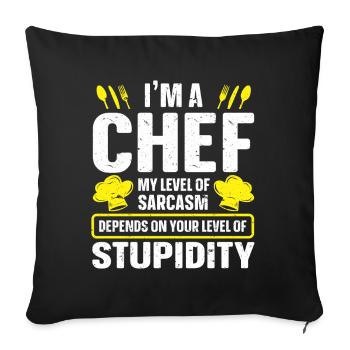 Chef Chef de cuisine - Housse de coussin décorative 45 x 45 cm - noir - Devant