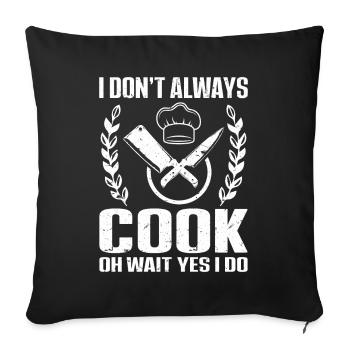 Chef Cuisinier Cuisinier - Housse de coussin décorative 45 x 45 cm - noir - Devant