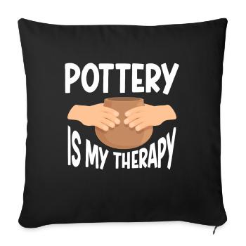 Céramiste Argile Poterie - Housse de coussin décorative 45 x 45 cm - noir - Devant