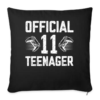 Officiel 11 ans adolescent anniversaire 11 pour Gamer - Housse de coussin décorative 45 x 45 cm - noir - Devant