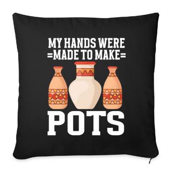 Artiste céramiste poterie d’argile - Housse de coussin décorative 45 x 45 cm - noir - Devant